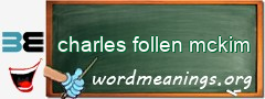 WordMeaning blackboard for charles follen mckim